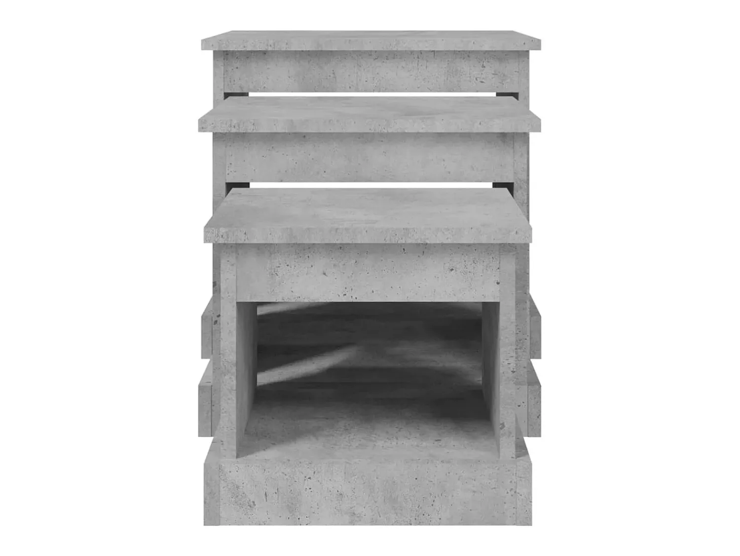Mesa De Centro* Mesas de centro 3 pcs derivados de madeira -cimento Cinzento