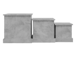 Mesa De Centro* Mesas de centro 3 pcs derivados de madeira -cimento Cinzento