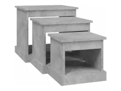 Mesa De Centro* Mesas de centro 3 pcs derivados de madeira -cimento Cinzento