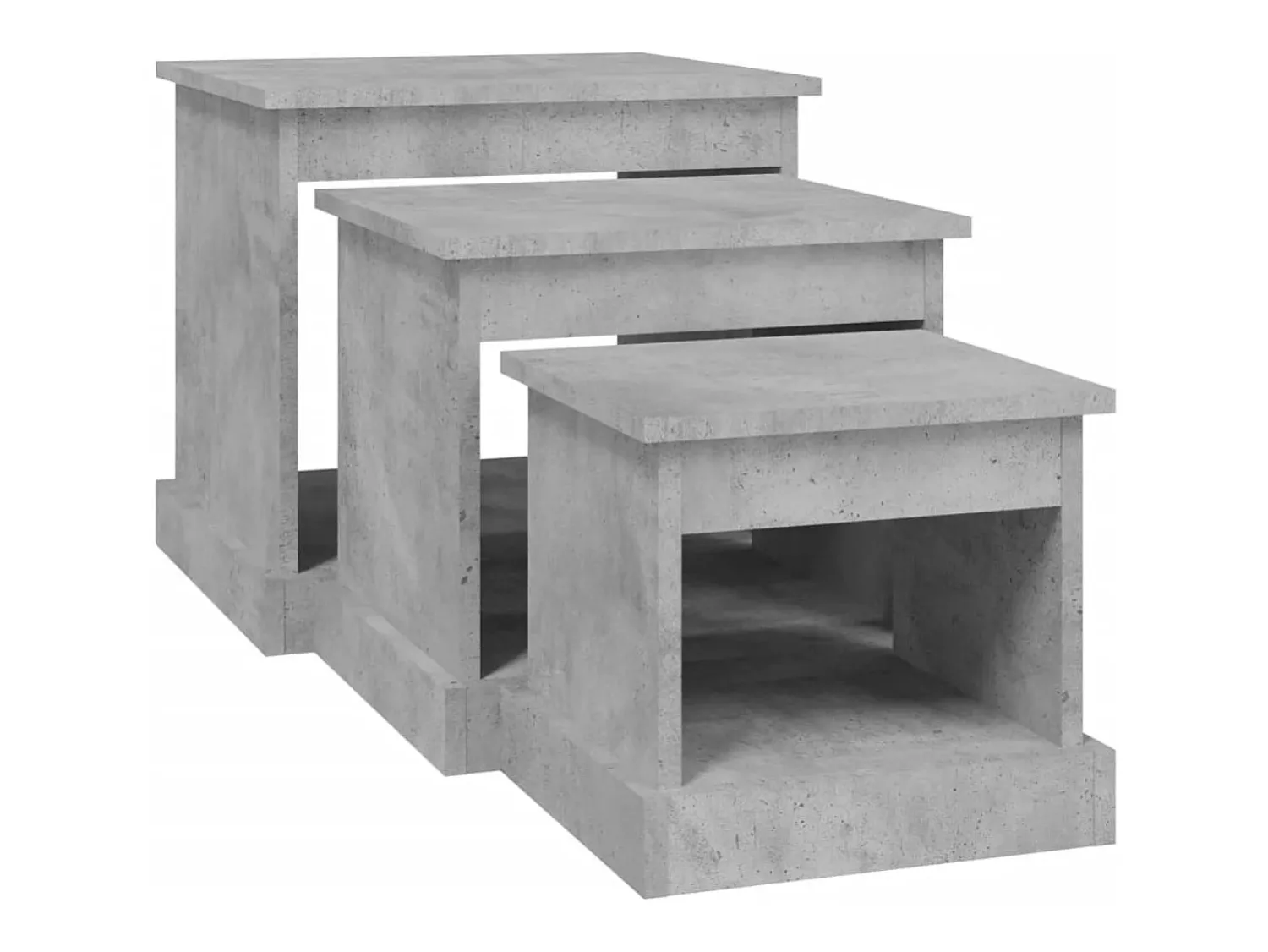 Mesa De Centro* Mesas de centro 3 pcs derivados de madeira -cimento Cinzento