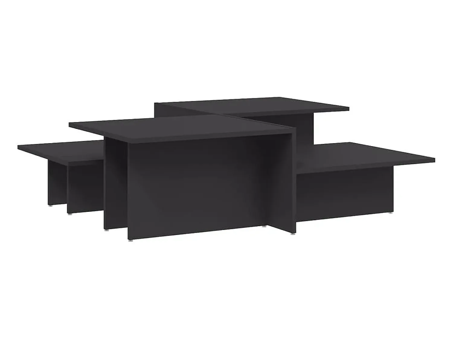 Mesa De Centro| Mesas de centro 2 pcs derivados de madeira PT655640 Cinzento