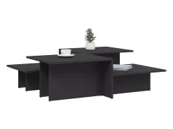 Mesa De Centro| Mesas de centro 2 pcs derivados de madeira PT655640 Cinzento