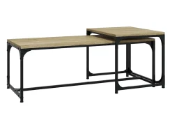 Mesa De Centro| Mesas de centro 2 pcs derivados de madeira carvalho sonoma PT961095 Castanho