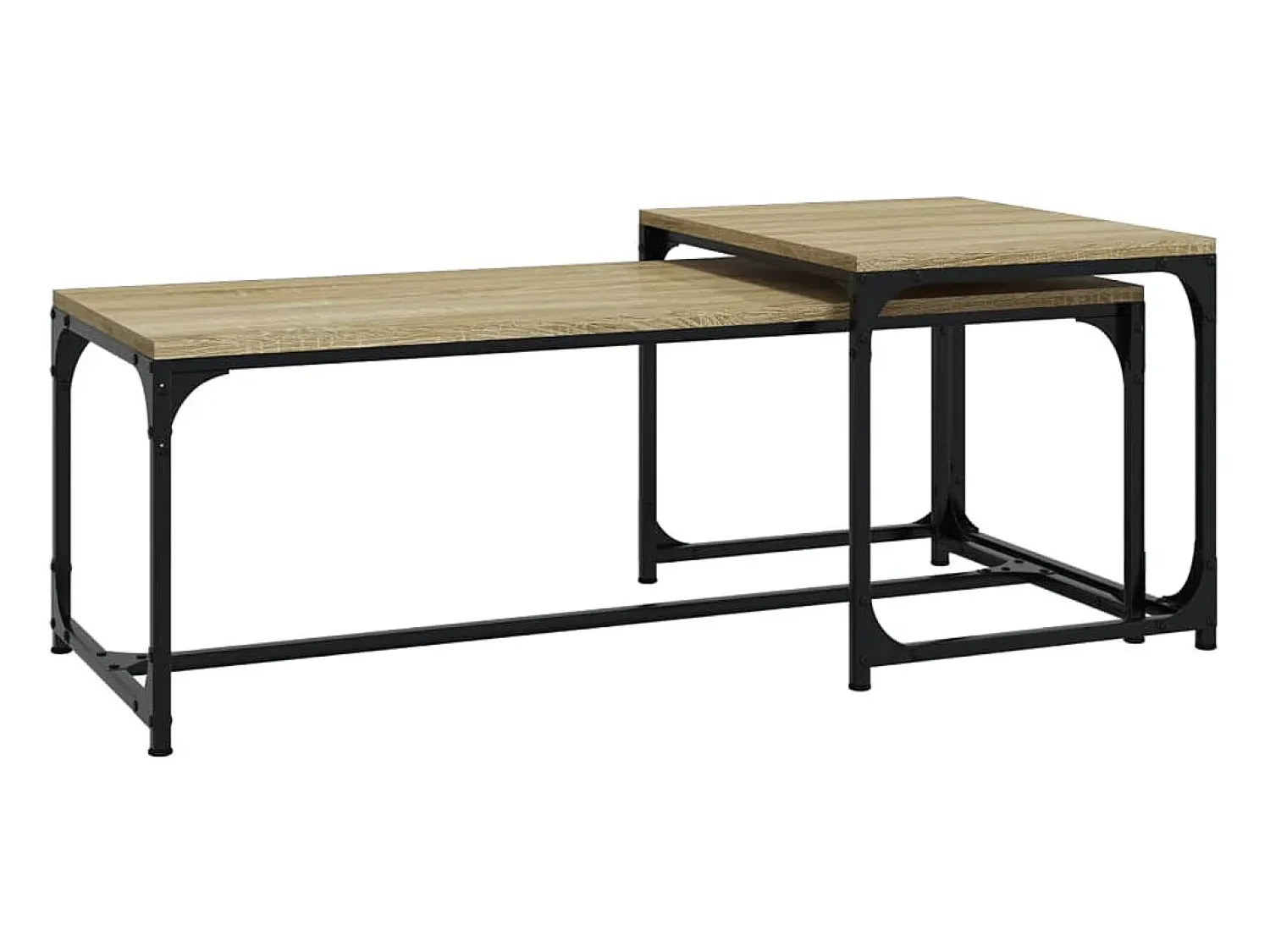 Mesa De Centro| Mesas de centro 2 pcs derivados de madeira carvalho sonoma PT961095 Castanho