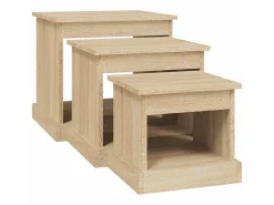 Mesa De Centro| Mesas de centro 3 pcs derivados de madeira carvalho sonoma PT580930 Castanho