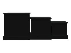 Mesa De Centro* Mesas de centro 3 pcs derivados de madeira Preto