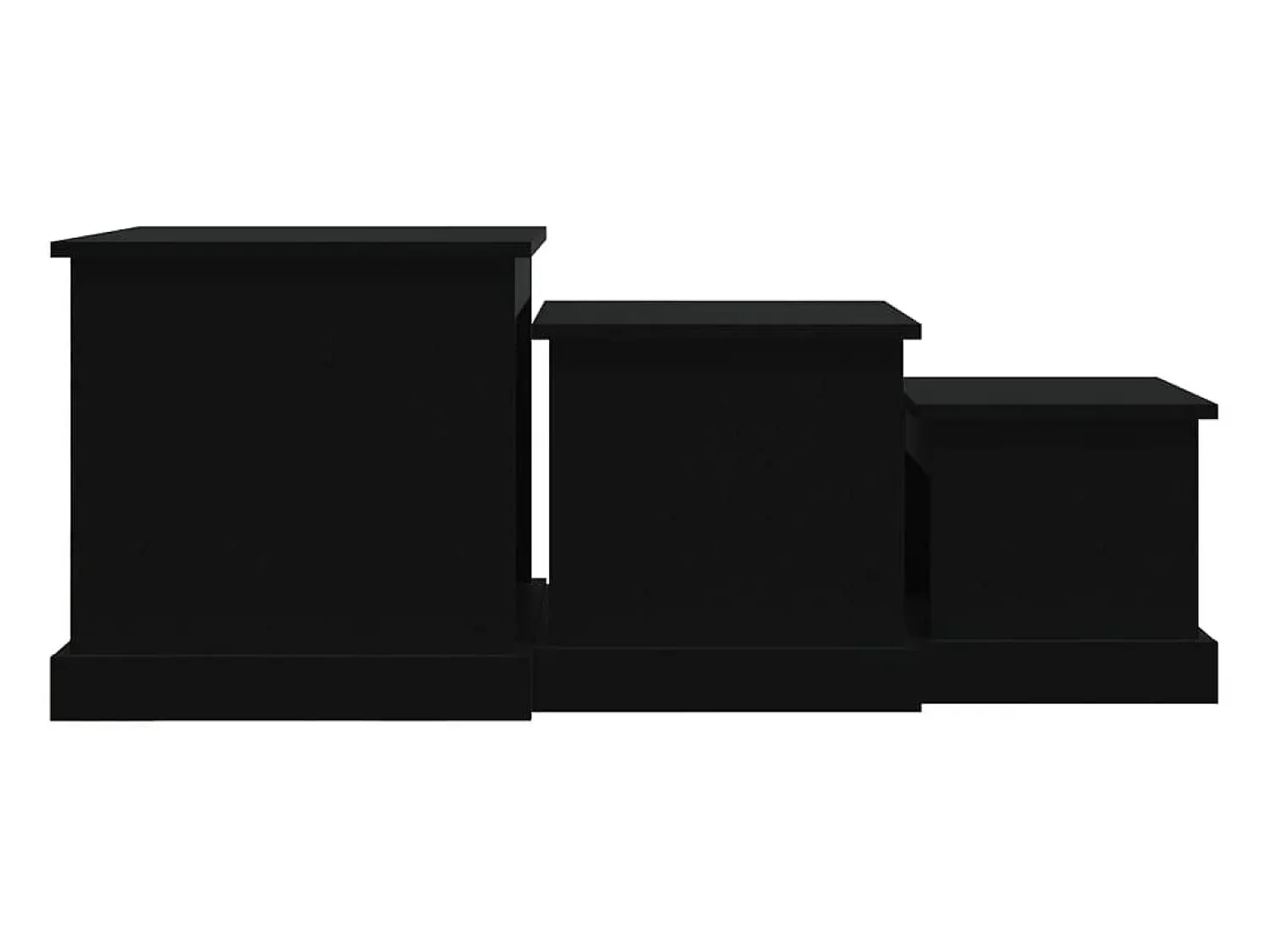 Mesa De Centro* Mesas de centro 3 pcs derivados de madeira Preto