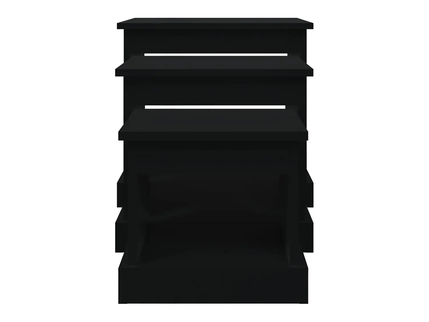 Mesa De Centro* Mesas de centro 3 pcs derivados de madeira Preto