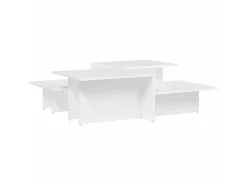 Mesas de centro 2 pcs derivados de madeira PT258718 Branco