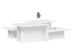 Mesas de centro 2 pcs derivados de madeira PT258718 Branco