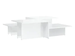 Mesa De Centro| Mesas de centro 2 pcs derivados de madeira brilhante PT205866 Branco