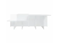 Mesa De Centro| Mesas de centro 2 pcs derivados de madeira brilhante PT205866 Branco