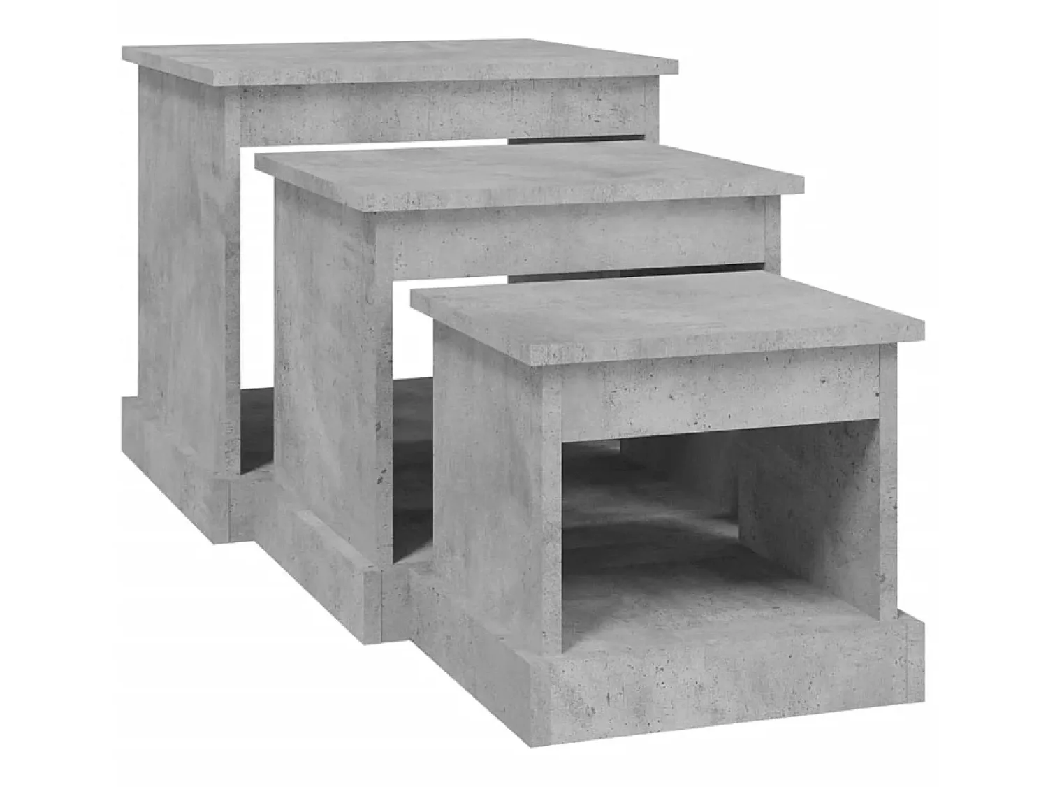 Mesa De Centro| Mesas de centro 3 pcs derivados de madeira -cimento PT116627 Cinzento