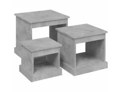Mesa De Centro| Mesas de centro 3 pcs derivados de madeira -cimento PT116627 Cinzento