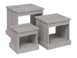 Mesa De Centro* Mesas de centro 3 pcs derivados de madeira sonoma PT333755 Cinzento