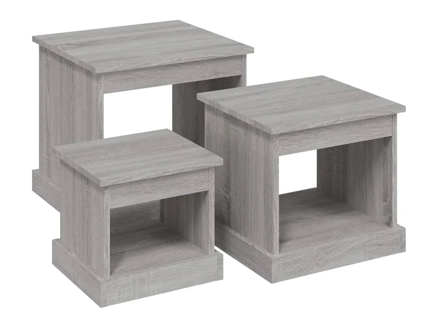 Mesa De Centro* Mesas de centro 3 pcs derivados de madeira sonoma PT333755 Cinzento