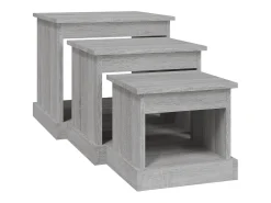 Mesa De Centro* Mesas de centro 3 pcs derivados de madeira sonoma PT333755 Cinzento