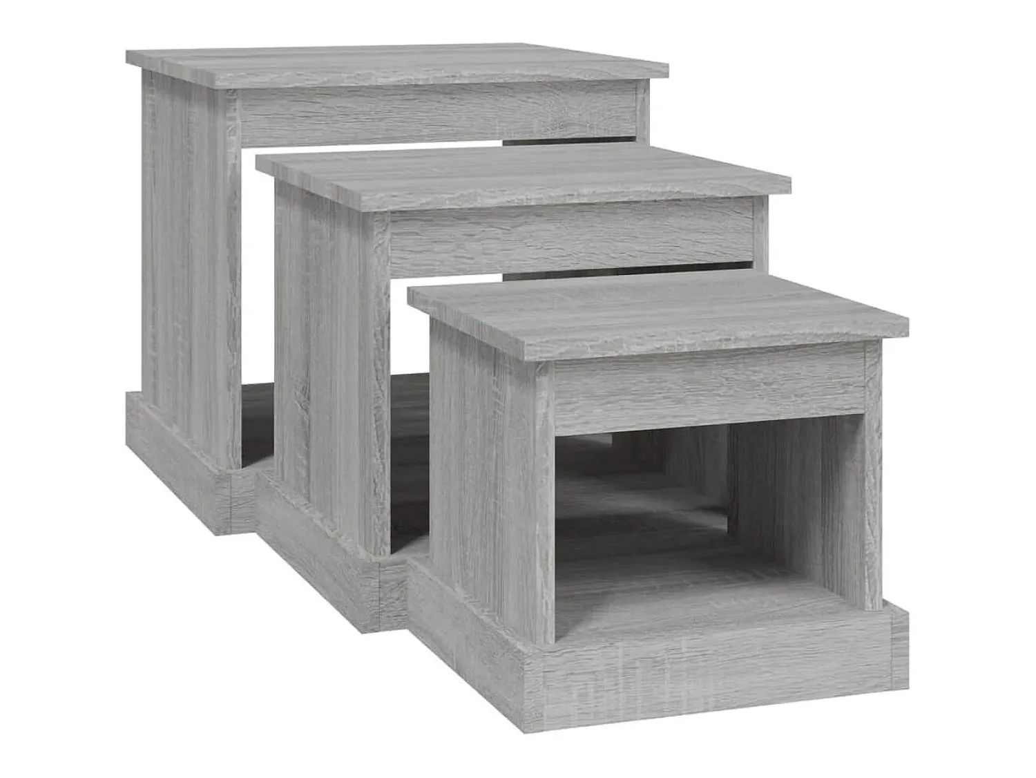 Mesa De Centro* Mesas de centro 3 pcs derivados de madeira sonoma PT333755 Cinzento