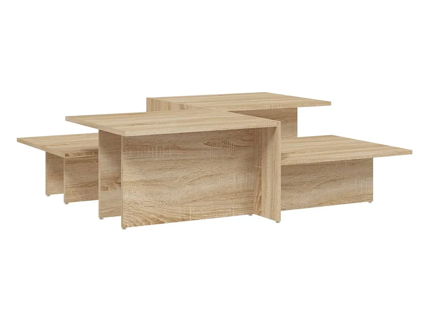 Mesa De Centro| Mesas de centro 2 pcs derivados de madeira carvalho sonoma PT397281 Castanho