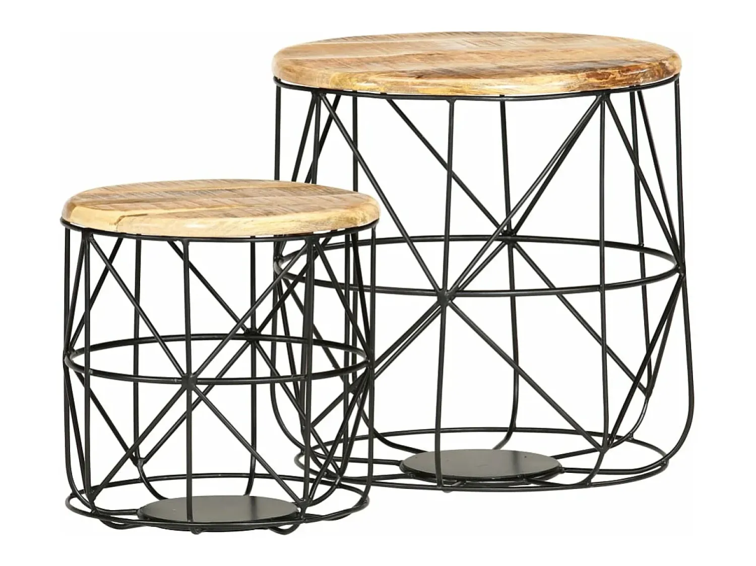 Mesa De Centro*vidaxl Mesas de centro 2 pcs madeira mangueira maciça Multicor