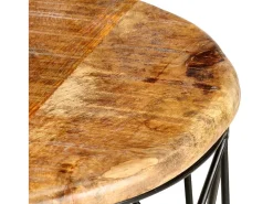 Mesa De Centro*vidaxl Mesas de centro 2 pcs madeira mangueira maciça Multicor