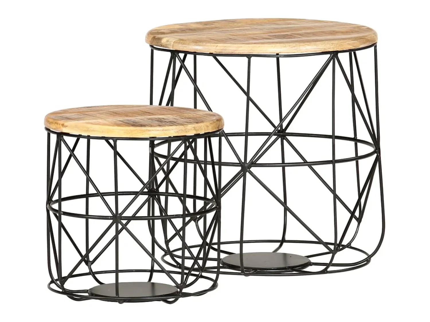 Mesa De Centro*vidaxl Mesas de centro 2 pcs madeira mangueira maciça Multicor