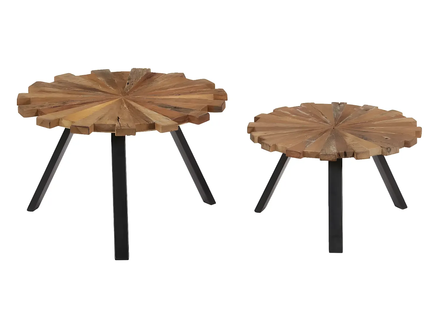 Mesa De Centro*vidaxl Mesas de centro 2 pcs madeira recuperada maciça Natural claro