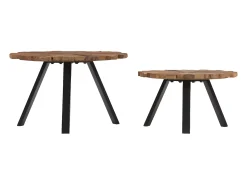 Mesa De Centro*vidaxl Mesas de centro 2 pcs madeira recuperada maciça Natural claro