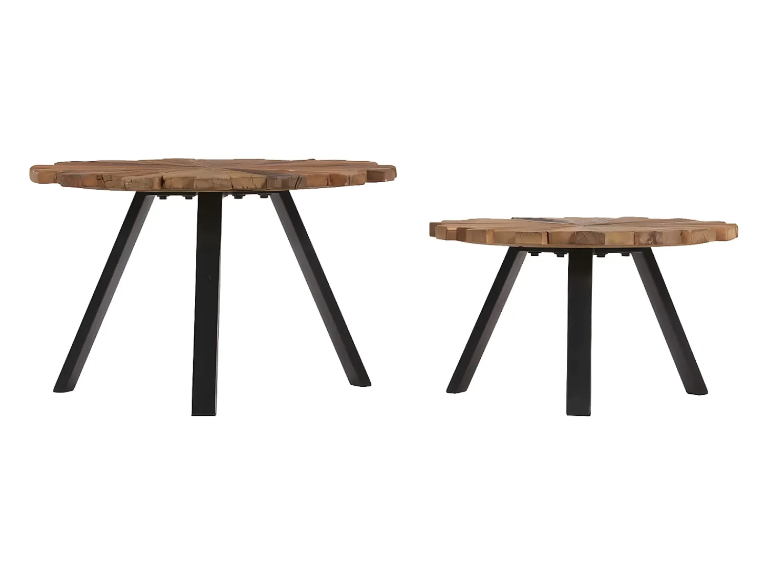Mesa De Centro*vidaxl Mesas de centro 2 pcs madeira recuperada maciça Natural claro
