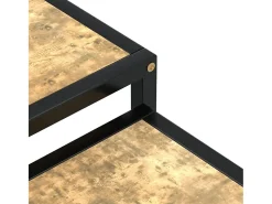 Mesa De Centro| Mesas de centro 2 pcs MDF preto e amarelo PT258138 Castanho