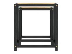 Mesa De Centro| Mesas de centro 2 pcs MDF preto e amarelo PT258138 Castanho
