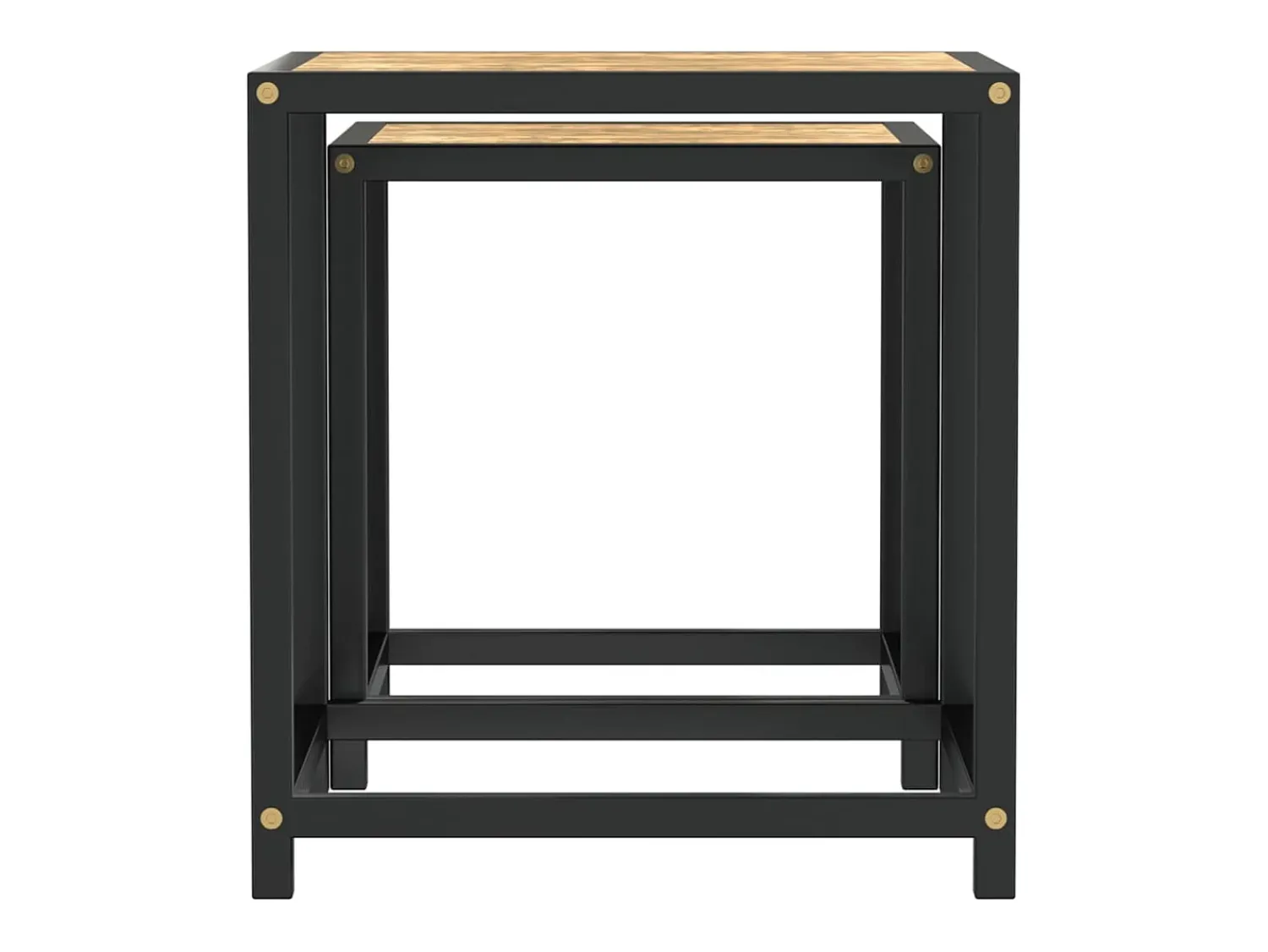 Mesa De Centro| Mesas de centro 2 pcs MDF preto e amarelo PT258138 Castanho