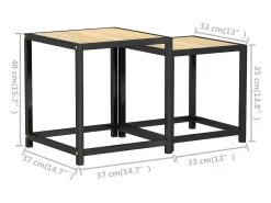 Mesa De Apoio*vidaxl Mesas de centro 2 pcs MDF cor carvalho sonoma Natural claro
