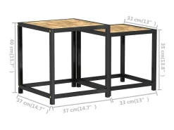 vidaxl Mesas de centro 2 pcs MDF preto e amarelo^ Mesa De Apoio