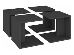 vidaxl Mesas de centro 4 pcs 33x33x33 cm derivados de madeira cinza^ Mesa De Centro