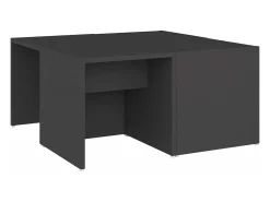 vidaxl Mesas de centro 4 pcs 33x33x33 cm derivados de madeira cinza^ Mesa De Centro