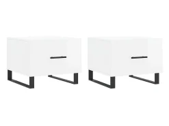 Mesa De Centro* Mesas de centro 2 pcs 50x50x40 cm brilhante PT937666 Branco