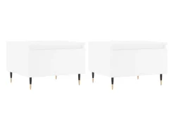 Mesa De Centro*vidaxl Mesas de centro 2 pcs 50x46x35 cm derivados de madeira Branco