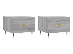 vidaxl Mesas de centro 2 pcs 50x50x40 cm madeira proc. sonoma cinza^ Mesa De Centro