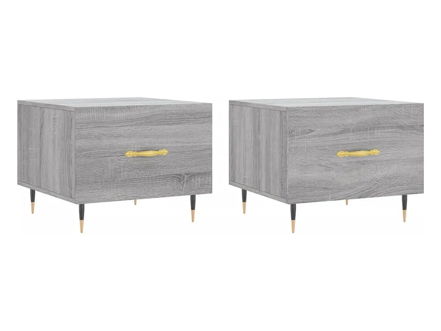 vidaxl Mesas de centro 2 pcs 50x50x40 cm madeira proc. sonoma cinza^ Mesa De Centro