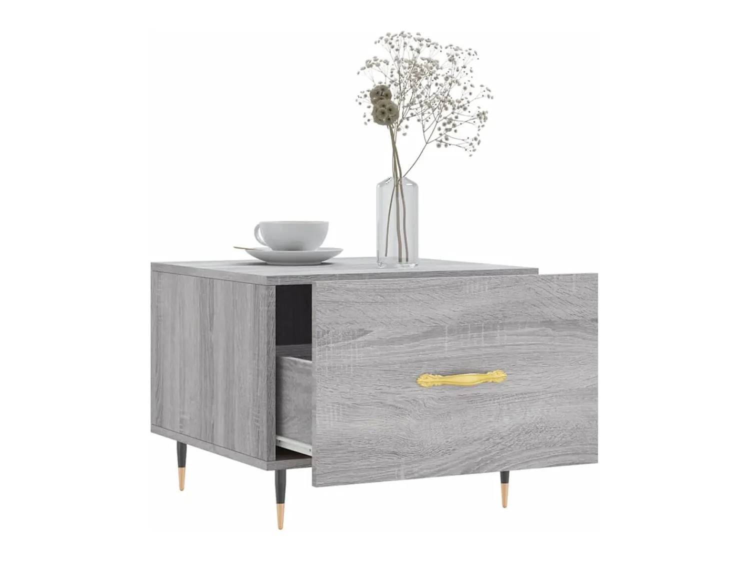 vidaxl Mesas de centro 2 pcs 50x50x40 cm madeira proc. sonoma cinza^ Mesa De Centro