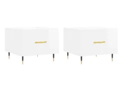 Mesa De Centro| Mesas de centro 2 pcs 50x50x40 cm brilhante PT728208 Branco