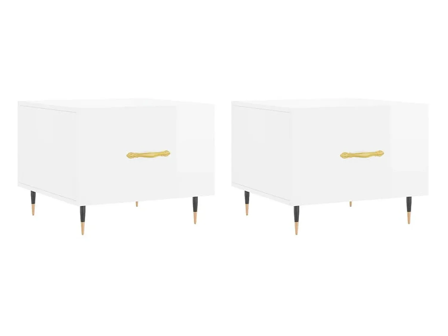 Mesa De Centro| Mesas de centro 2 pcs 50x50x40 cm brilhante PT728208 Branco