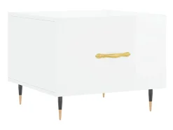 Mesa De Centro| Mesas de centro 2 pcs 50x50x40 cm brilhante PT728208 Branco