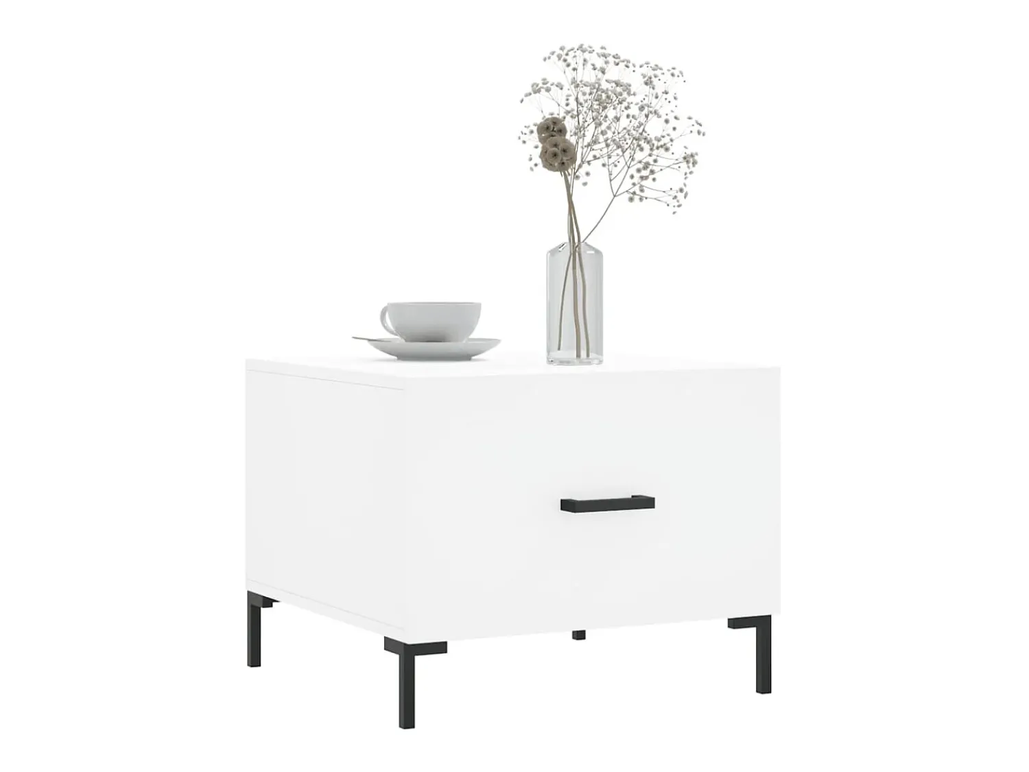 Mesa De Centro| Mesas de centro 2 pcs 50x50x40 cm madeira processada PT590629 Branco