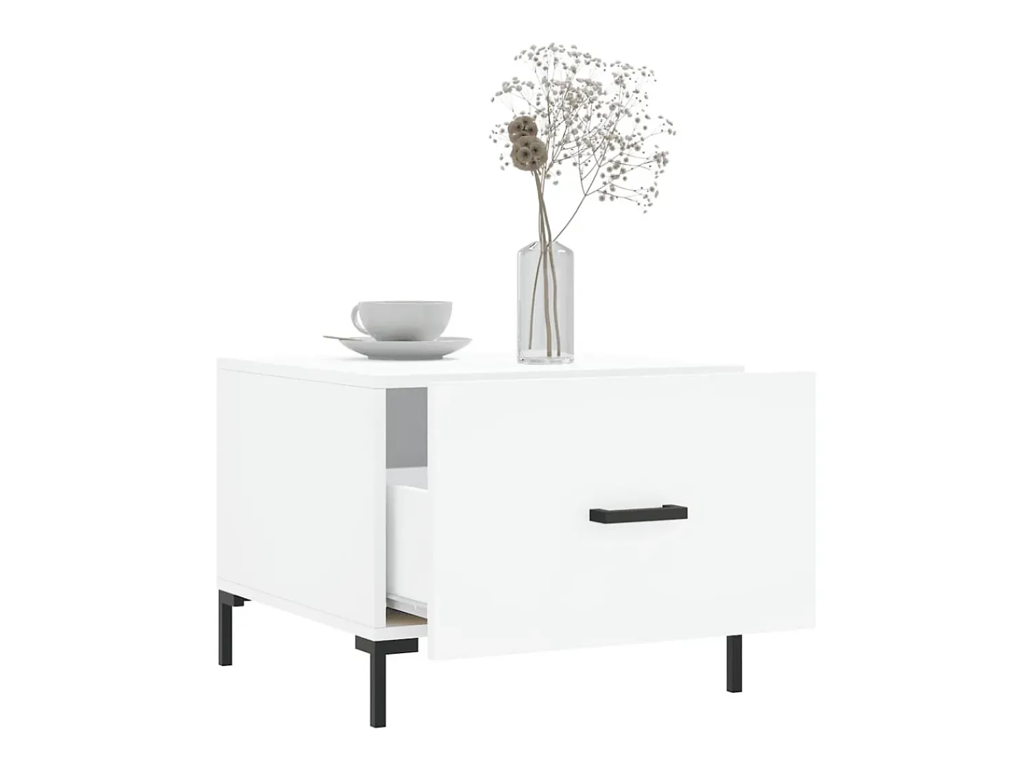 Mesa De Centro| Mesas de centro 2 pcs 50x50x40 cm madeira processada PT590629 Branco