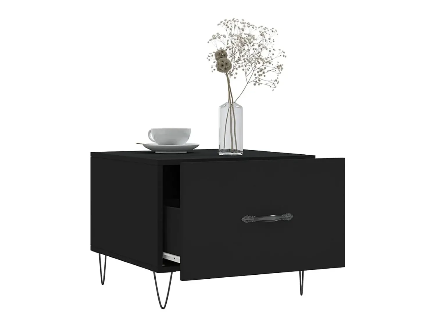 Mesa De Centro*vidaxl Mesas de centro 2 pcs 50x50x40 cm madeira processada Preto