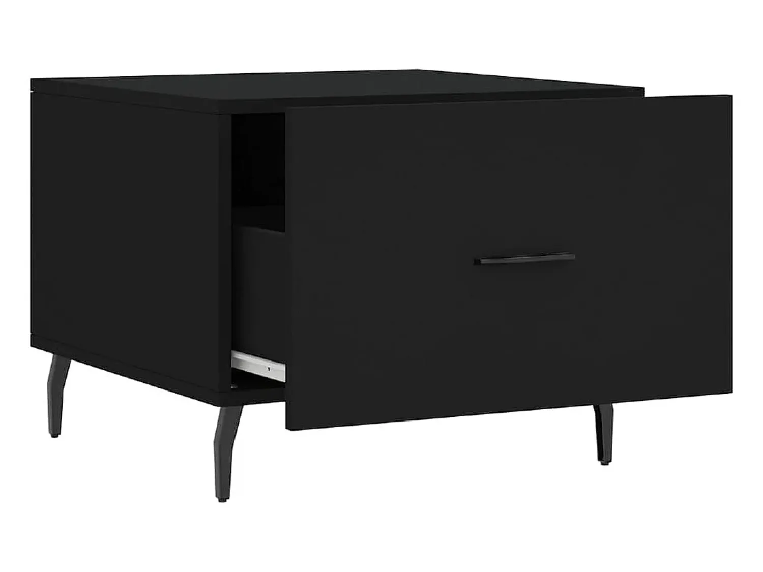 Clearance vidaxl Mesas de centro 2 pcs 50x50x40 cm madeira processada Preto