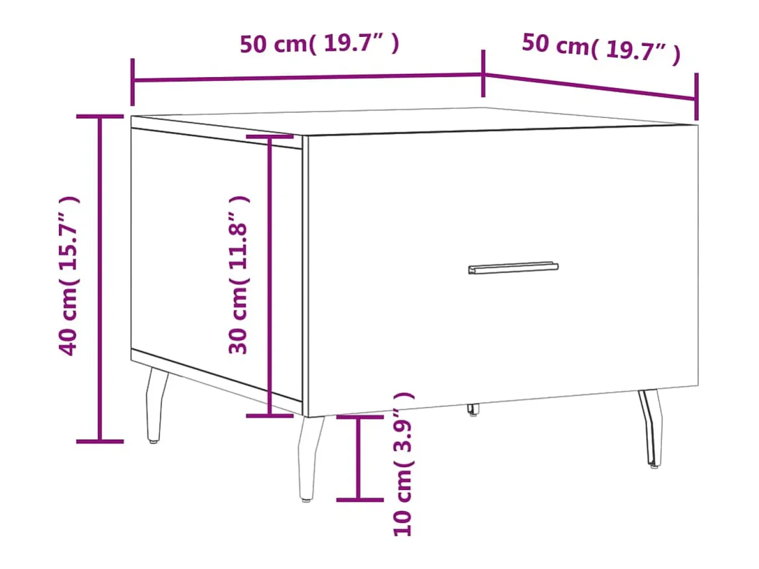 Clearance vidaxl Mesas de centro 2 pcs 50x50x40 cm madeira processada Preto