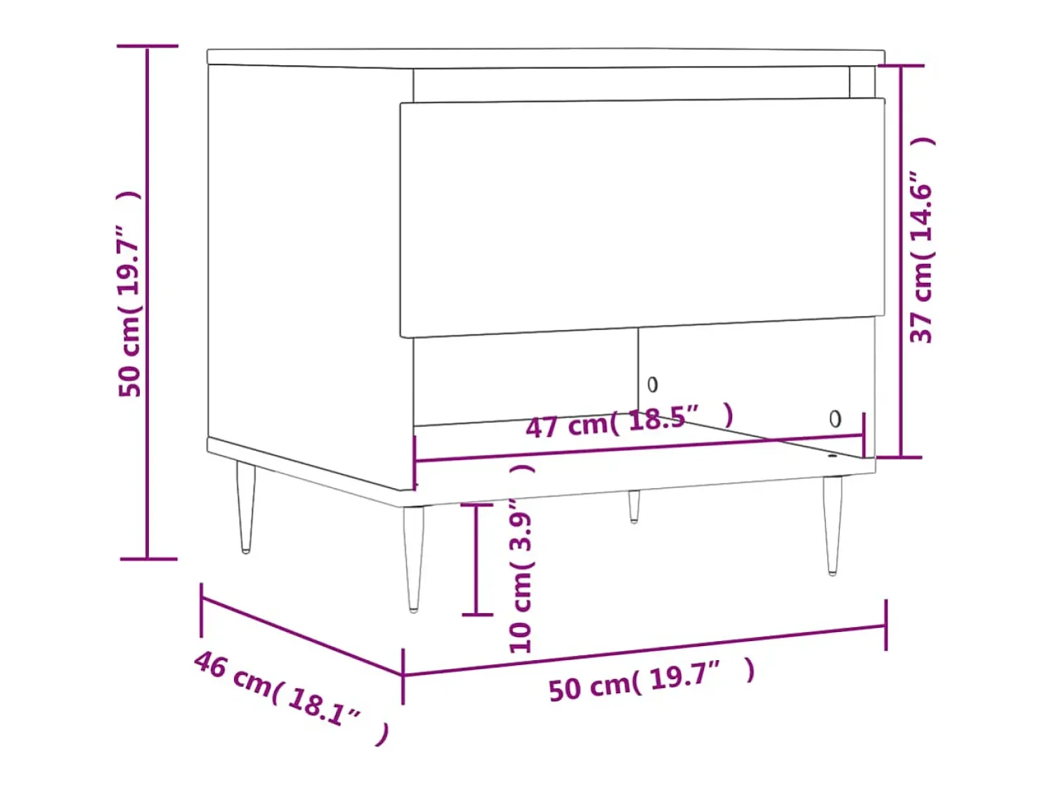 Discount vidaxl Mesas de centro 2 pcs 50x46x50 cm derivados de madeira Preto